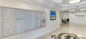 mailboxes area in lobby
