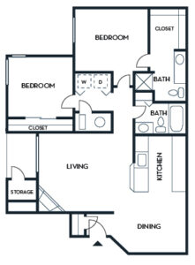 2 Bedroom / 2 Bathroom, Altitude Floor Plan