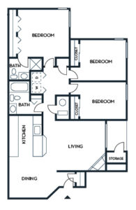 3 Bedroom / 2 Bathroom, Summit Floor Plan
