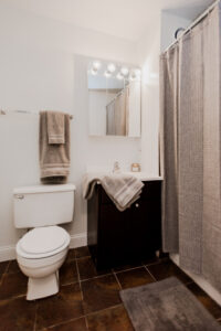 Unit Bathroom, Vanity Mirror, Towel Rack, Bath/Shower